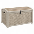 Aufbewahrungsbox 122 x 62 x 64 cm Kunststoff Beige für Garten mit Deckel
