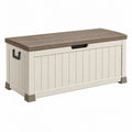 Garten-Aufbewahrungsbox 120 x 55 x 64 cm aus Kunststoff Beige Braun wetterfest