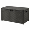 Aufbewahrungsbox 117 x 45 x 57 cm Kunststoff Anthrazit Rattanoptik für Außenbereich