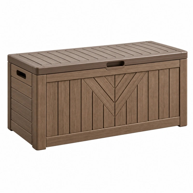 Aufbewahrungsbox 120 x 55 x 60 cm Kunststoff Braun für Garten und Terrasse