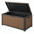 Garten-Aufbewahrungsbox 120 x 50 x 60 cm Polyrattan Braun mit Klappdeckel