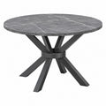 Esstisch 120 cm Rund Grau Steinoptik Metallgestell Modern